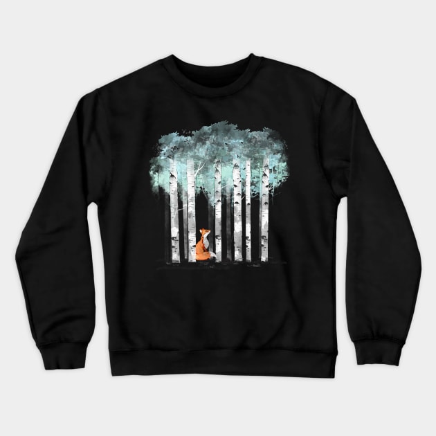 Rex Fox in the forest watercolor Crewneck Sweatshirt by Collagedream